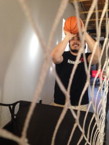 Brandon loves to shoot some hoops whenever he needs a break.