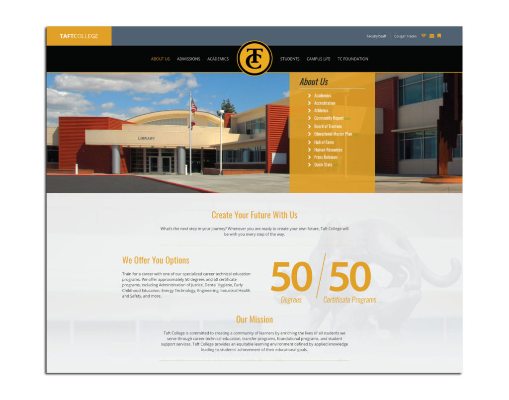 Mobile Responsive Website Design for Taft College