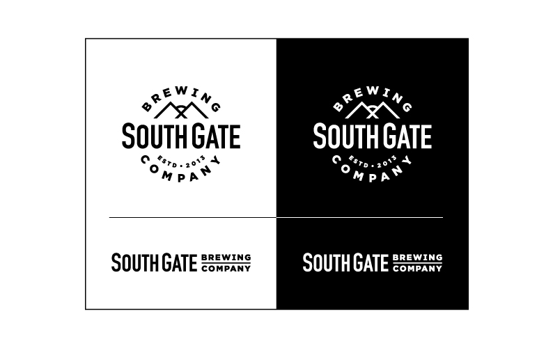 New logos for South Gate Brewing Company in black and white versions