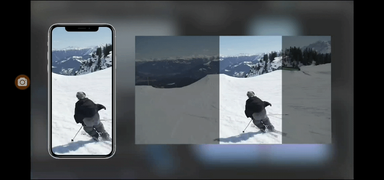 Skiing gif with different video formats