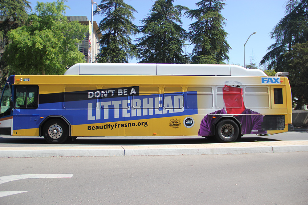 Don't Be A Litterhead Bus Wrap